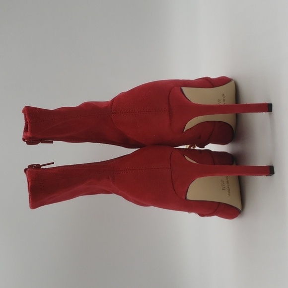 882- NINE WEST Women's Timbaa2 Ankle Boots Size 7.5 Red Color NWT - Picture 5 of 8